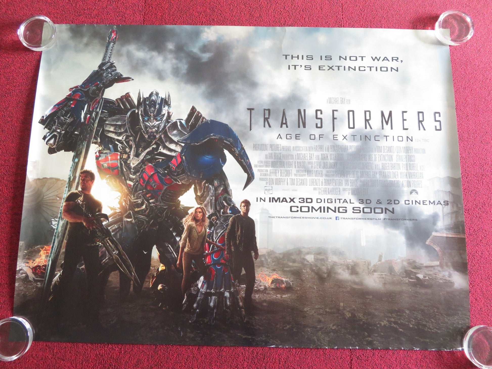 TRANSFORMERS: AGE OF EXTINCTION UK QUAD ROLLED POSTER MARK WAHLBERG 2014 Rendezvous Cinema Movie posters