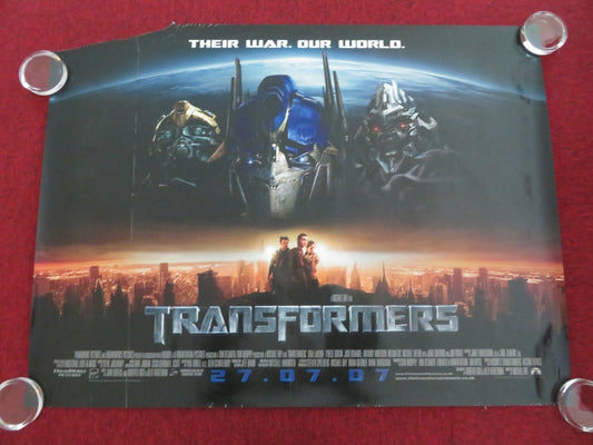TRANSFORMERS - B UK QUAD ROLLED POSTER SHIA LEBEOUF MEGAN FOX 2007 - Rendezvous Cinema
