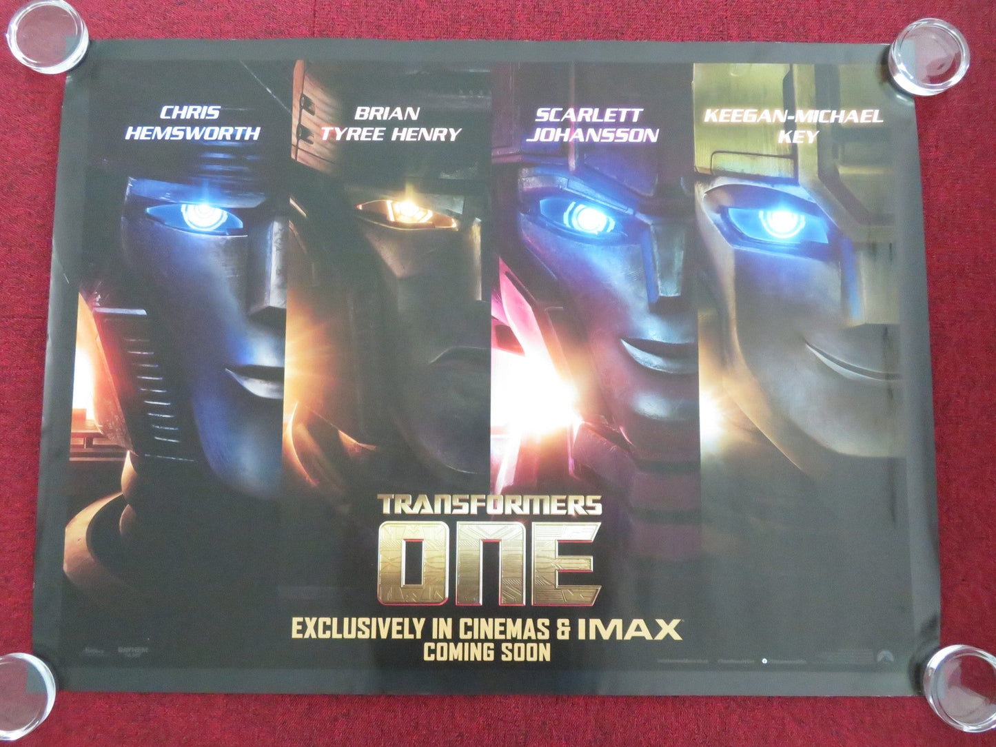 TRANSFORMERS ONE UK QUAD ROLLED POSTER CHRIS HEMSWORTH SCARLET JOHANSSON 2024 Movie posters