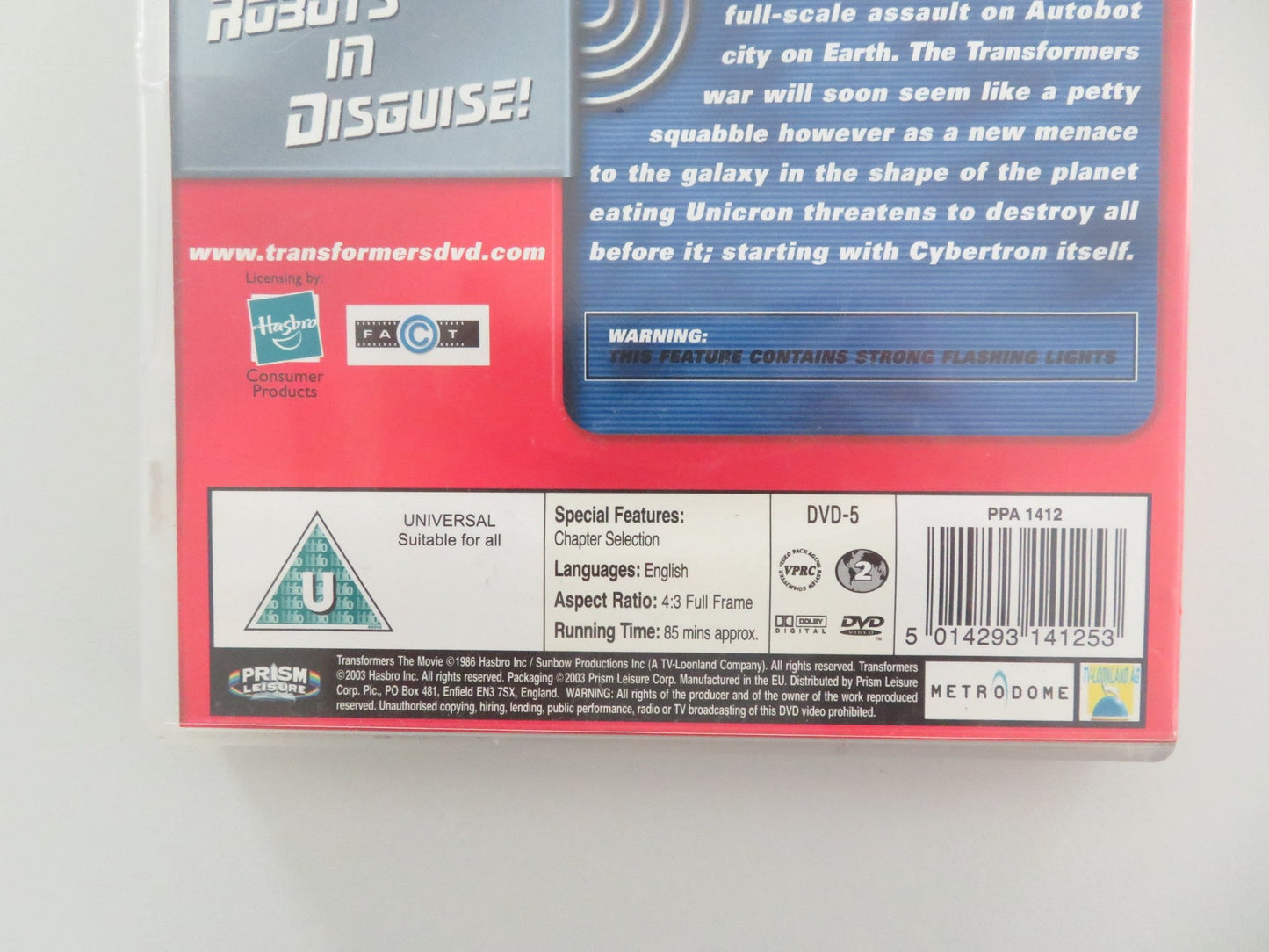 TRANSFORMERS: THE MOVIE (DVD) NORMAN ALDEN JACK ANGEL 1986 REGION 2 Movie posters