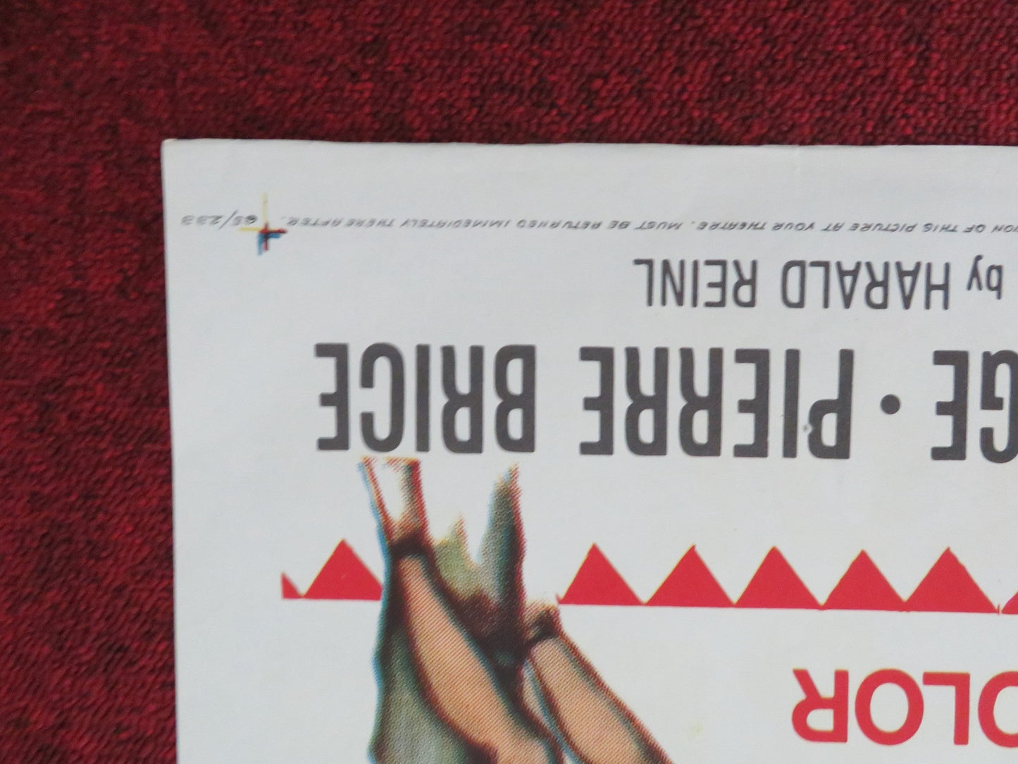 TREASURE OF SILVER LAKE FOLDED US ONE SHEET POSTER LEX BARKER HERBERT LOM 1965 Movie posters