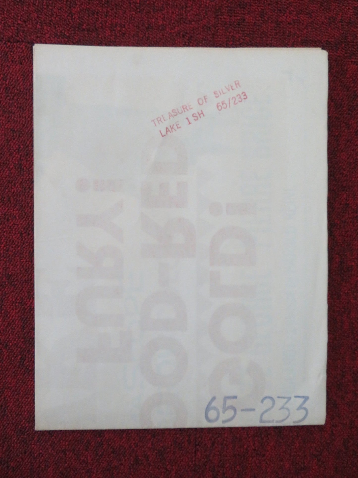 TREASURE OF SILVER LAKE FOLDED US ONE SHEET POSTER LEX BARKER HERBERT LOM 1965 Movie posters