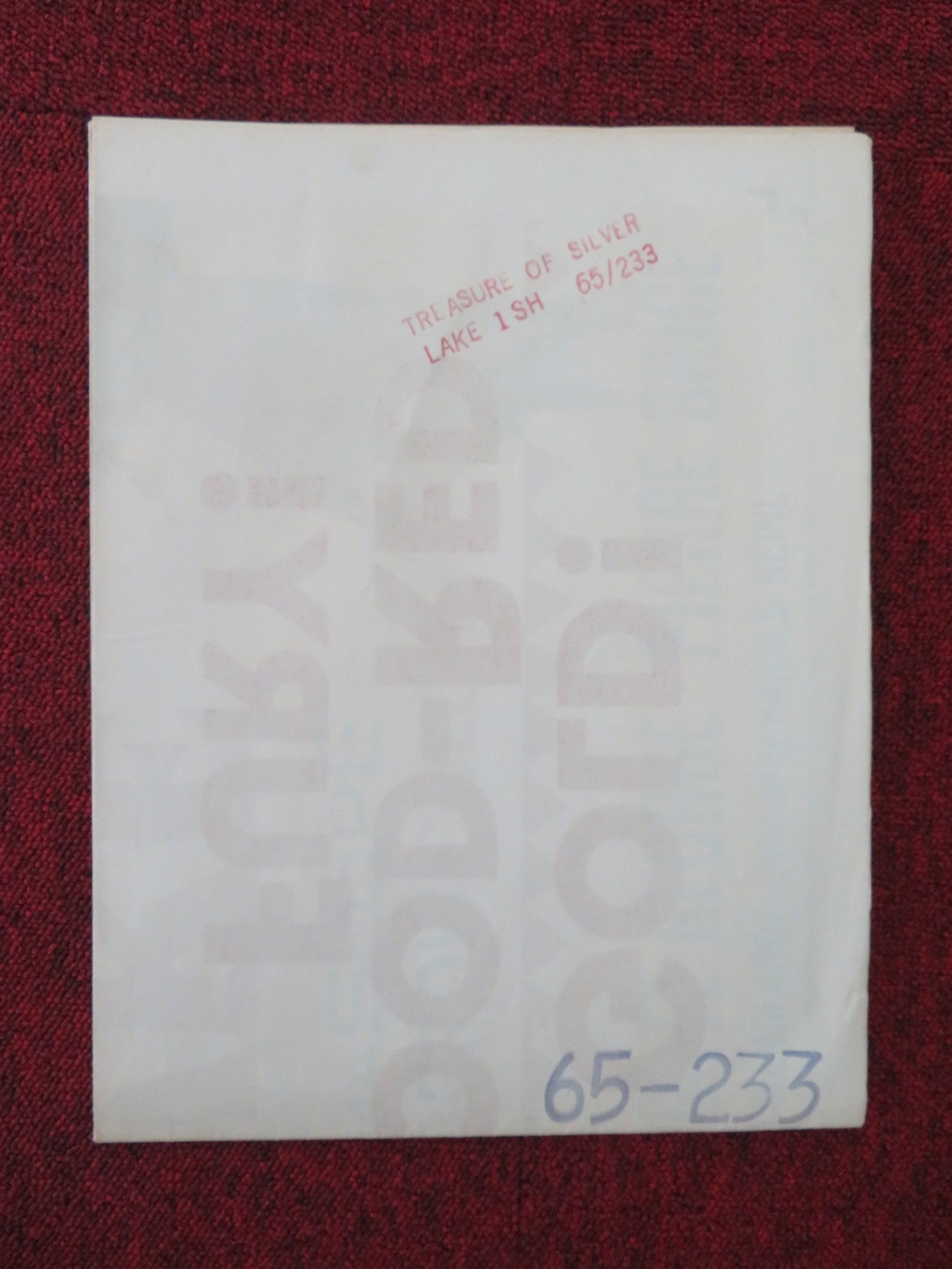 TREASURE OF SILVER LAKE FOLDED US ONE SHEET POSTER LEX BARKER HERBERT LOM 1965 Movie posters