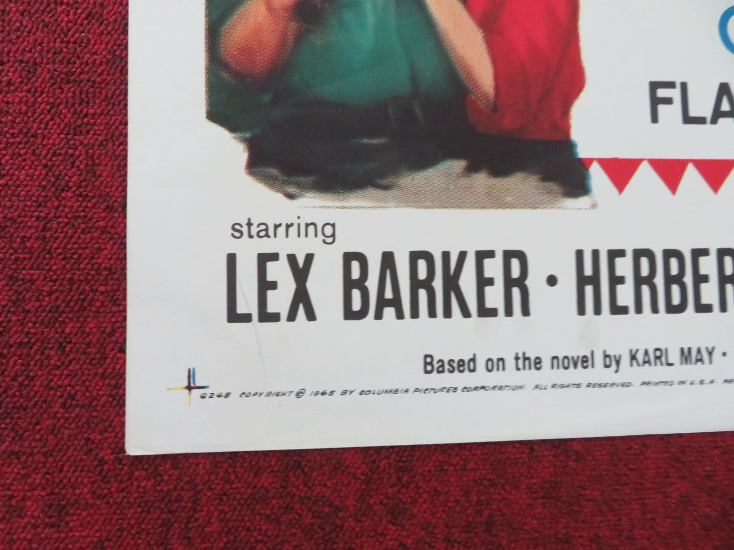 TREASURE OF SILVER LAKE FOLDED US ONE SHEET POSTER LEX BARKER HERBERT LOM 1965 Movie posters