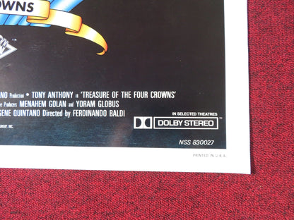 TREASURE OF THE FOUR CROWNS - B FOLDED US ONE SHEET POSTER CANNON 1983 Rendezvous Cinema Movie posters