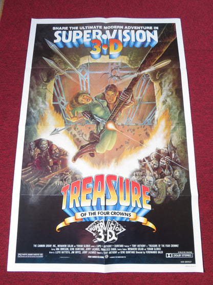 TREASURE OF THE FOUR CROWNS - B FOLDED US ONE SHEET POSTER CANNON 1983 Rendezvous Cinema Movie posters