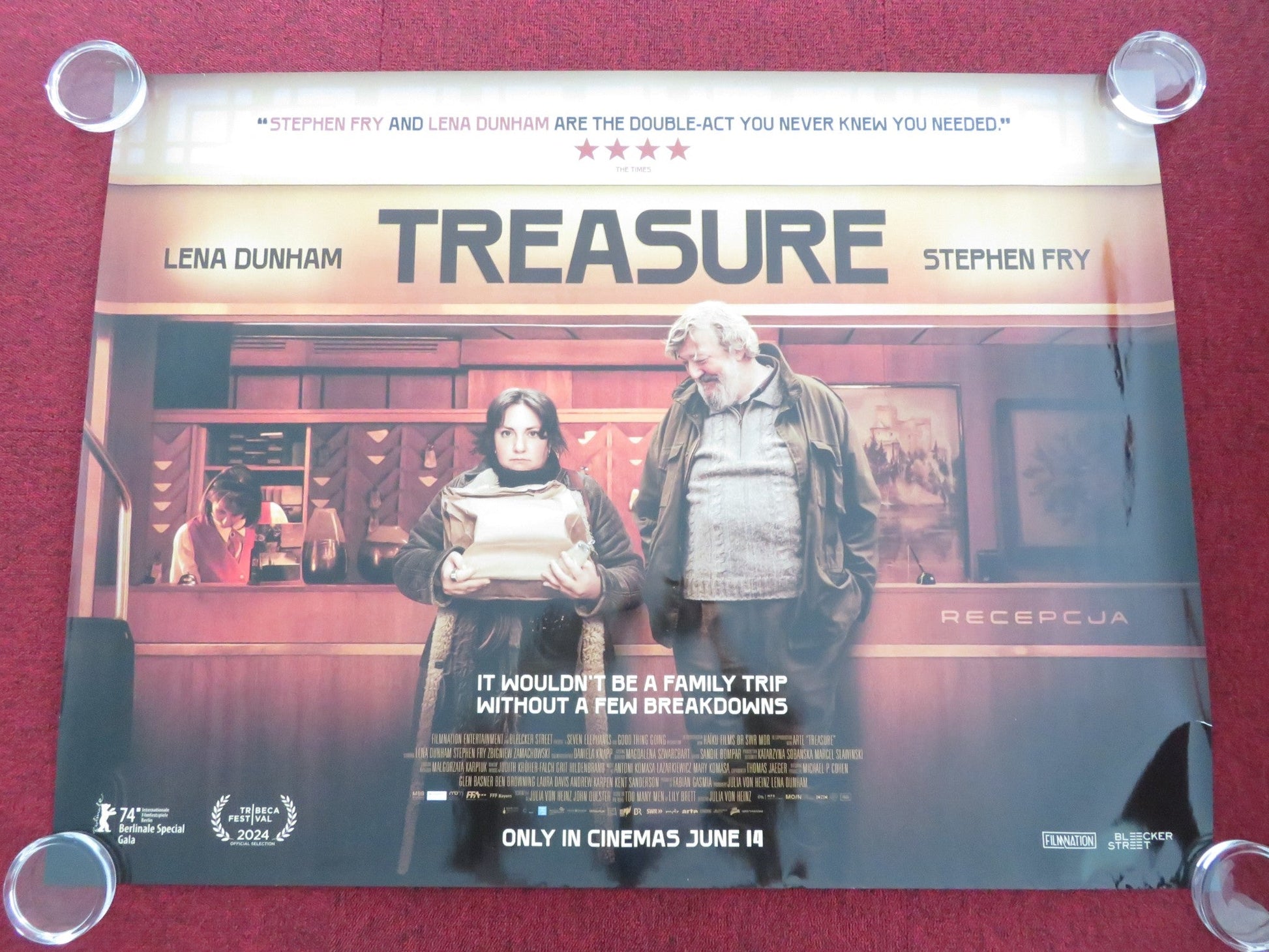 TREASURE UK QUAD ROLLED POSTER STEPHEN FRY LENA DUNHAM 2024 Movie posters