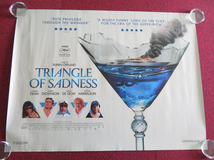 TRIANGLE OF SADNESS UK QUAD ROLLED POSTER WOODY HARRELSON HARRIS DICKINSON 2022 Rendezvous Cinema Movie posters