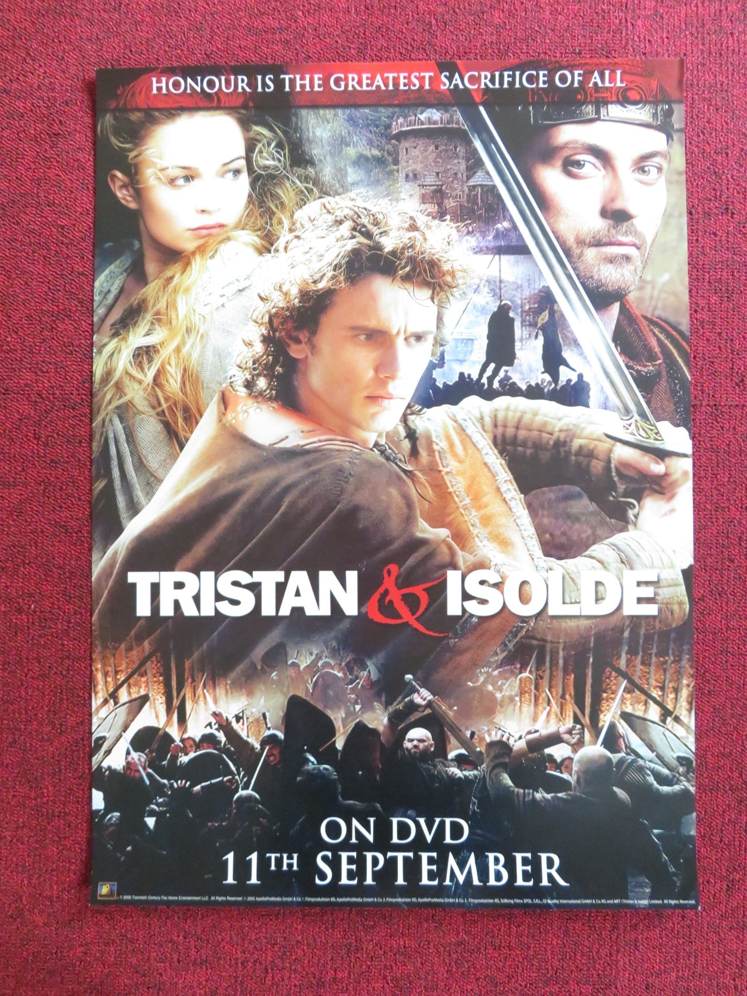 TRISTAN + ISOLDE VHS VIDEO POSTER JAMES FRANCO RUFUS SEWELL 2006 Rendezvous Cinema Movie posters