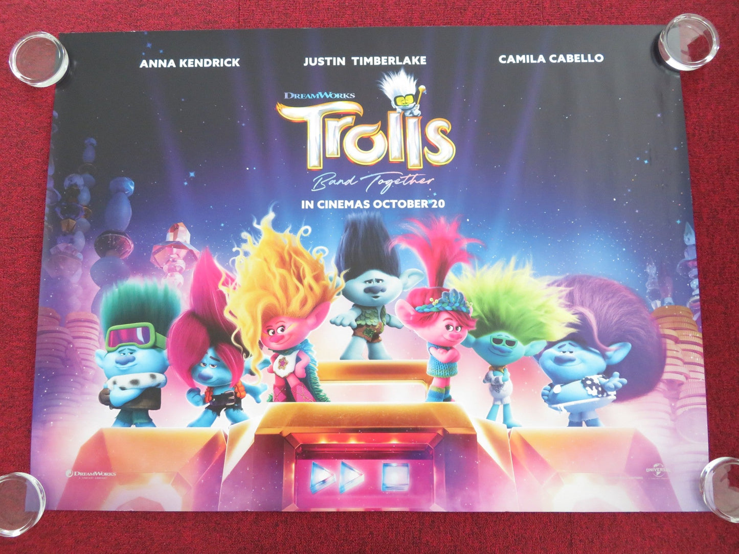 TROLLS BAND TOGETHER - B UK QUAD ROLLED POSTER ANNA KENDRICK TIMBERLAKE 2023 Movie posters