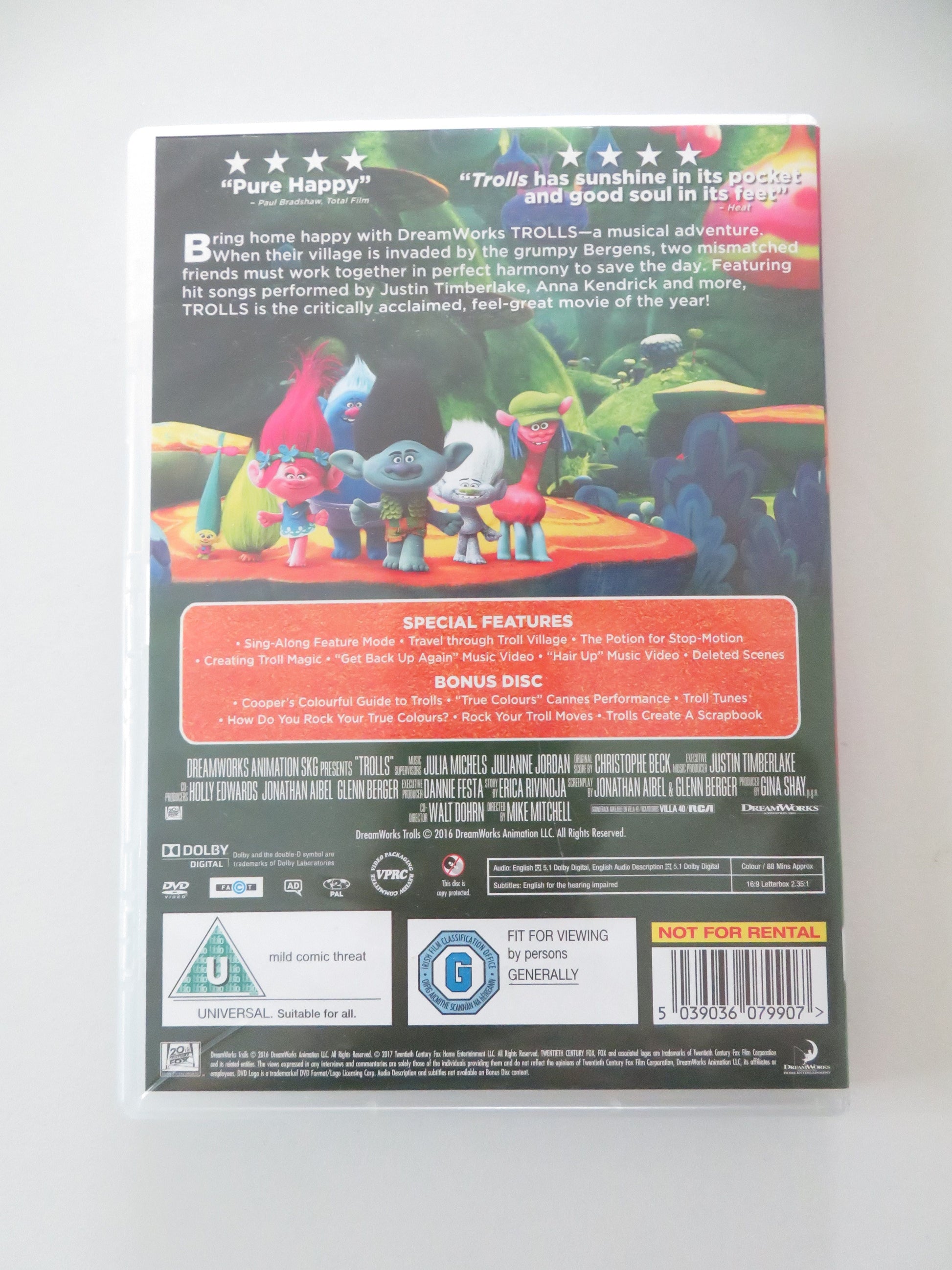 Trolls - Sing-Along Edition (DVD) Anna Kendrick Justin Timberlake 2016 Region 2 Movie posters