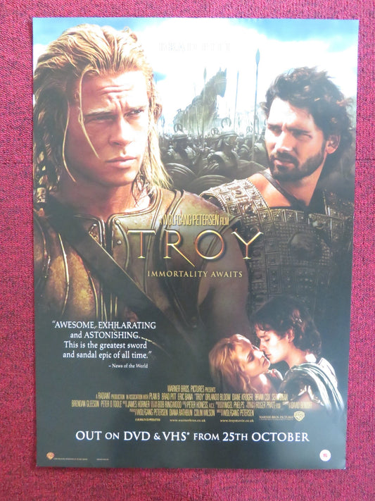 TROY DVD & VHS VIDEO POSTER BRAD PITT ERIC BANA ORLANDO BLOOM 2004 Rendezvous Cinema Movie posters