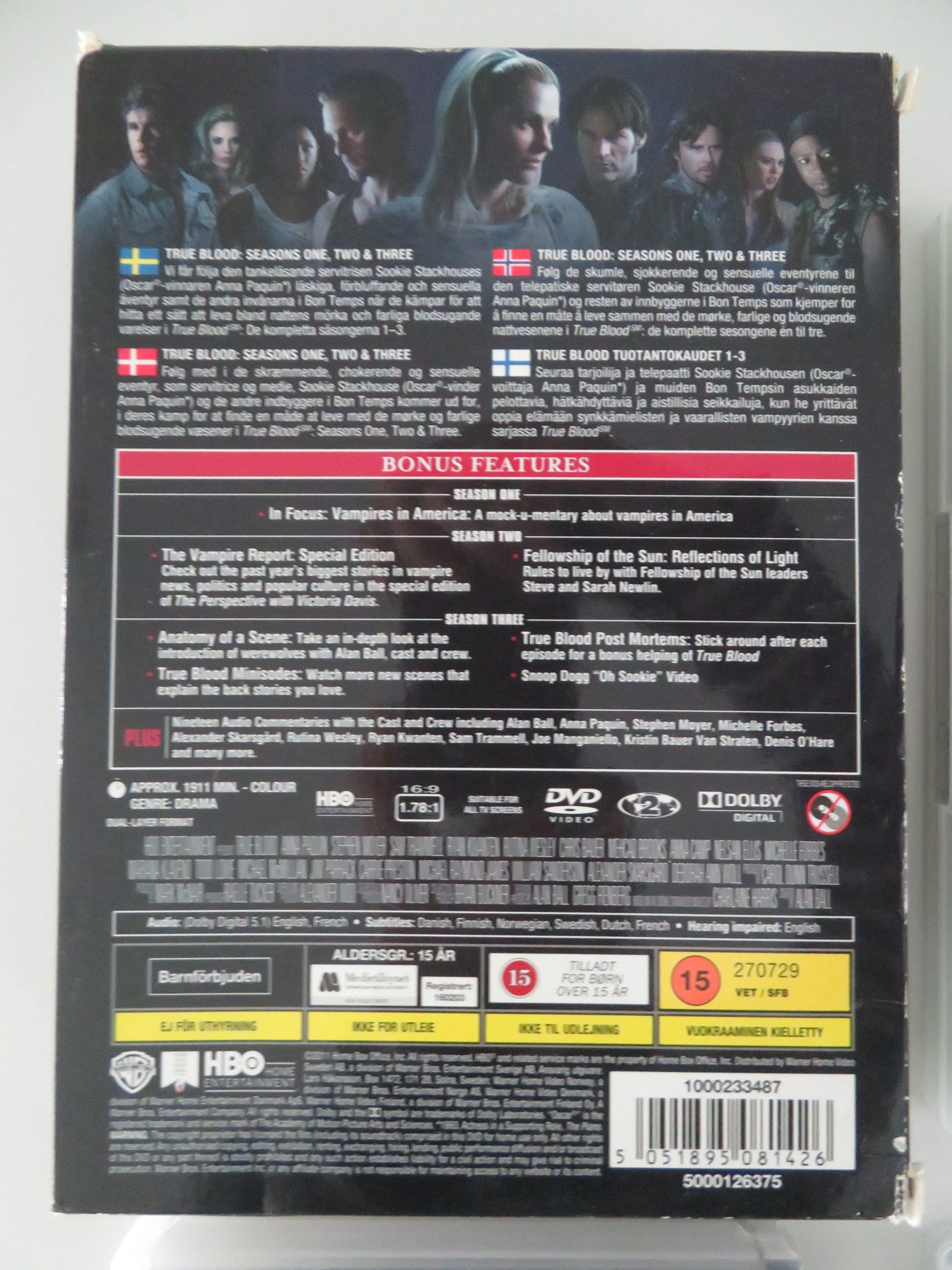 True Blood Seasons One, Two and Three (DVD BoxSet) Anna Paquin 2008 Region 2 Movie posters