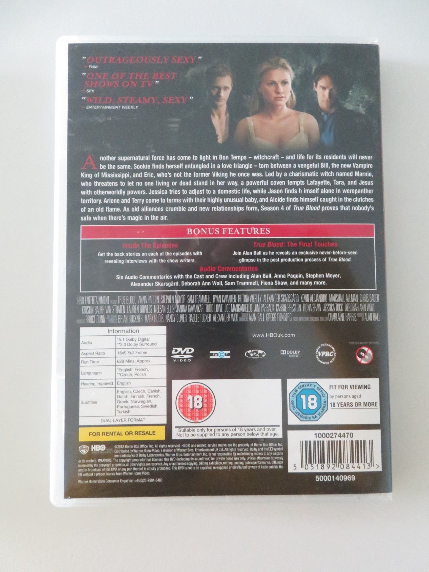 TRUE BLOOD - THE COMPLETE FOURTH SEASON (DVD) ANNA PAQUIN STEPHEN 2011 REGION 2 Movie posters