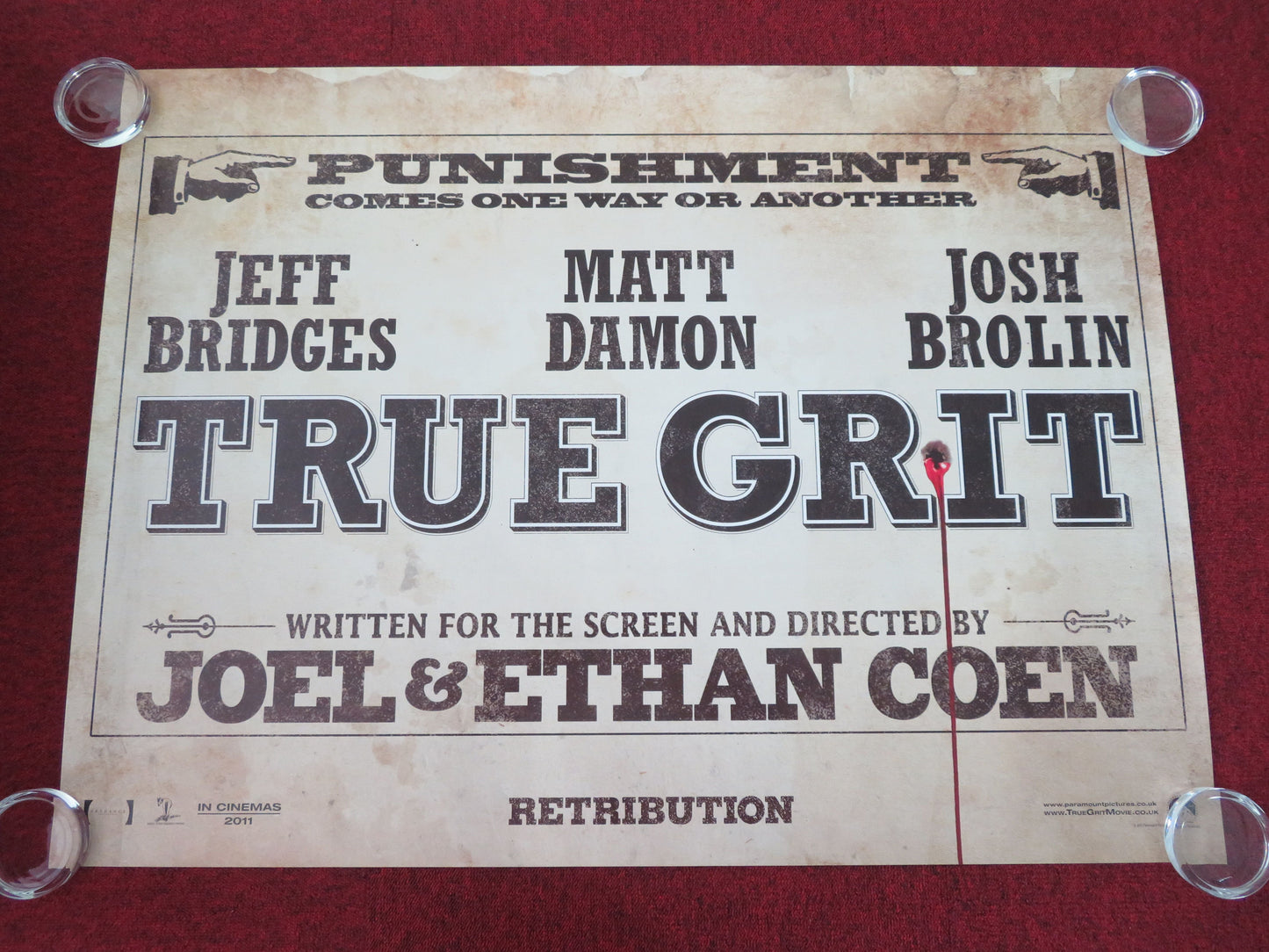 True Grit - B UK Quad Rolled Poster Josh Brolin Jeff Bridges Matt Damon 2010 Movie posters