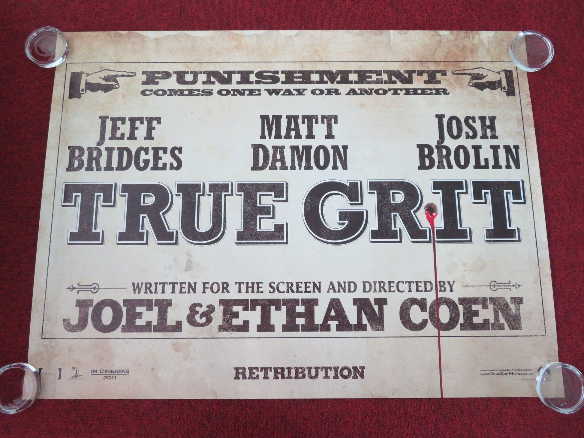 True Grit - B UK Quad Rolled Poster Josh Brolin Jeff Bridges Matt Damon 2010 Movie posters