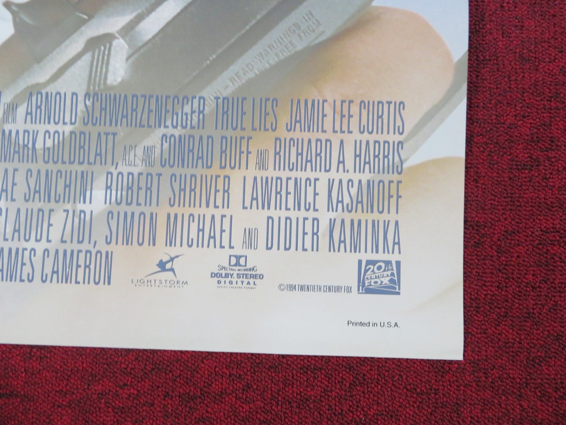 TRUE LIES VERSION A FOLDED US ONE SHEET POSTER ARNOLD SCHWARZENEGGER 1994 Rendezvous Cinema Movie posters