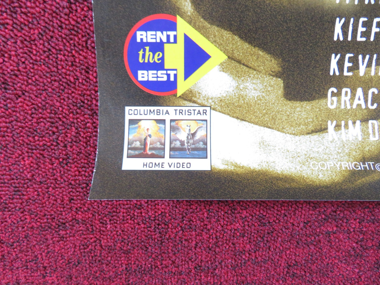 TRUTH OR CONSEQUENCES VHS VIDEO POSTER KIEFER SUTHERLAND VINCENT GALLO 1997 Rendezvous Cinema Movie posters