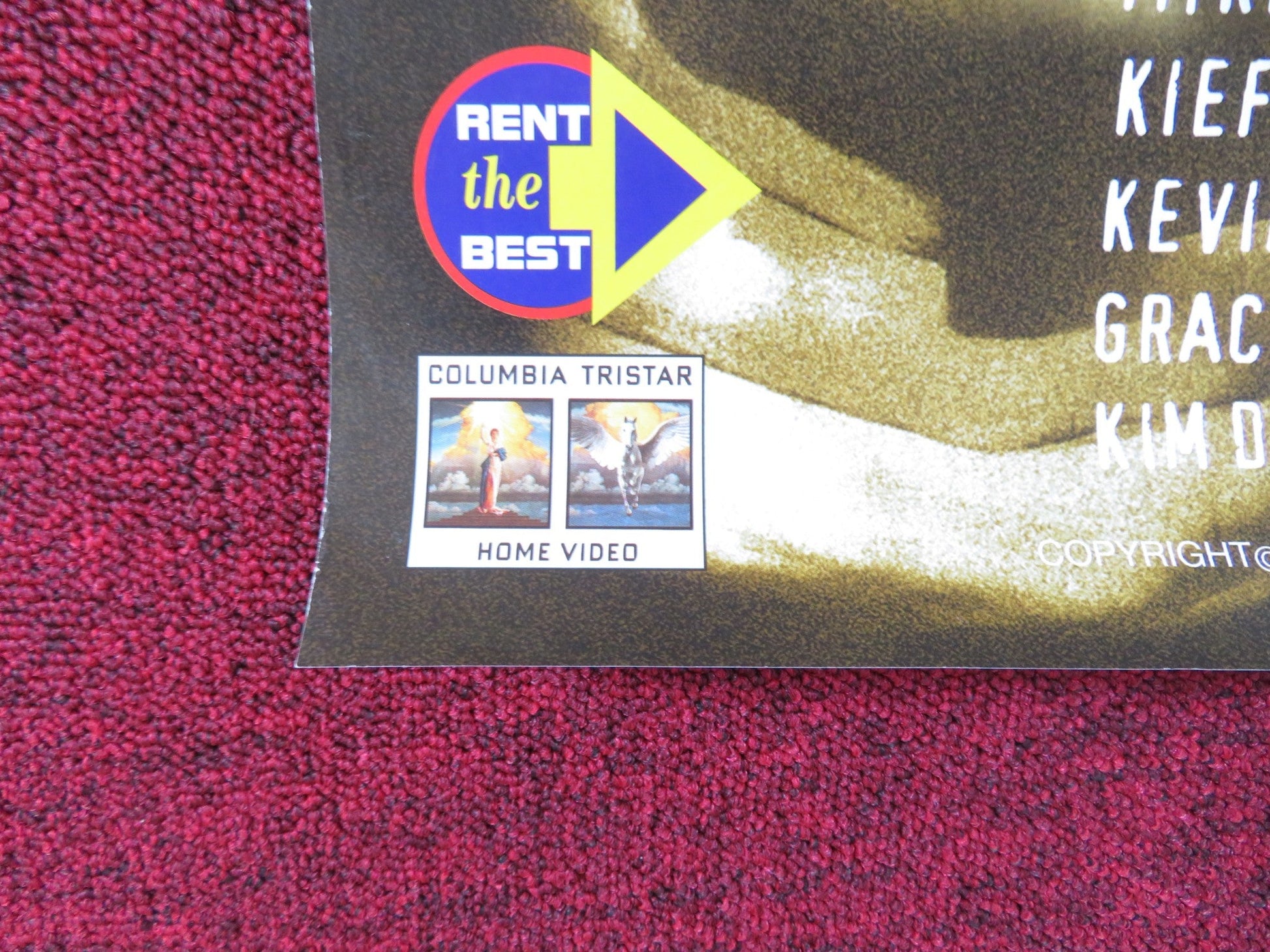 TRUTH OR CONSEQUENCES VHS VIDEO POSTER KIEFER SUTHERLAND VINCENT GALLO 1997 Rendezvous Cinema Movie posters