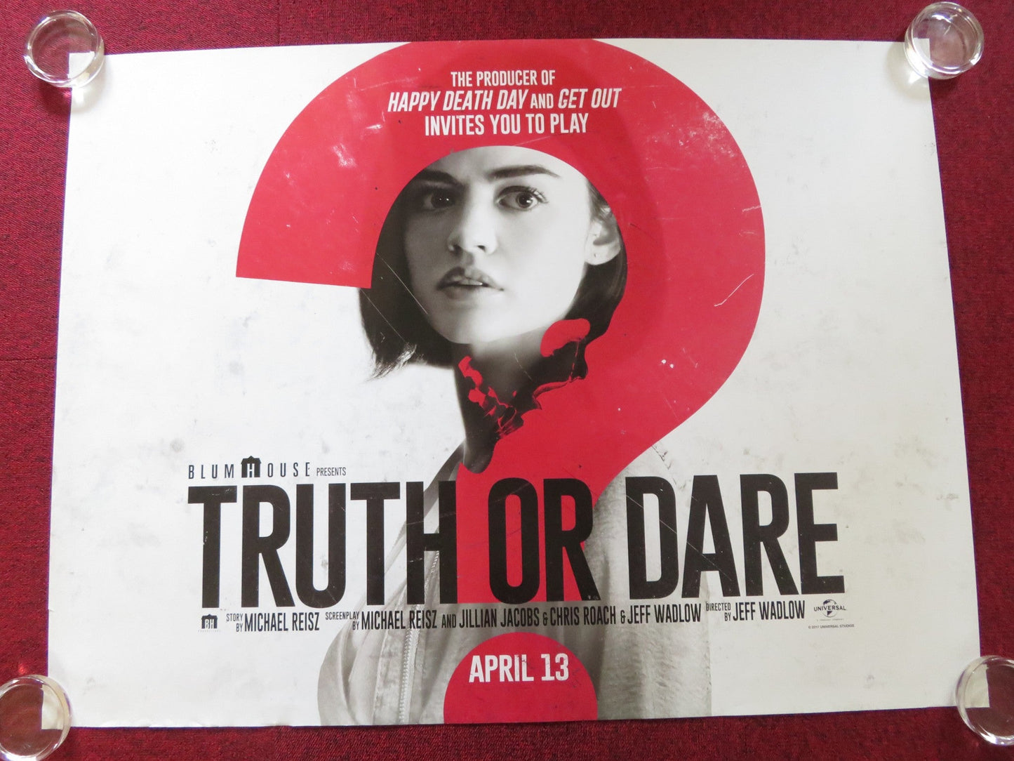 TRUTH OR DARE UK QUAD ROLLED POSTER LUCY HALE TYLER POSEY 2018 Rendezvous Cinema Movie posters