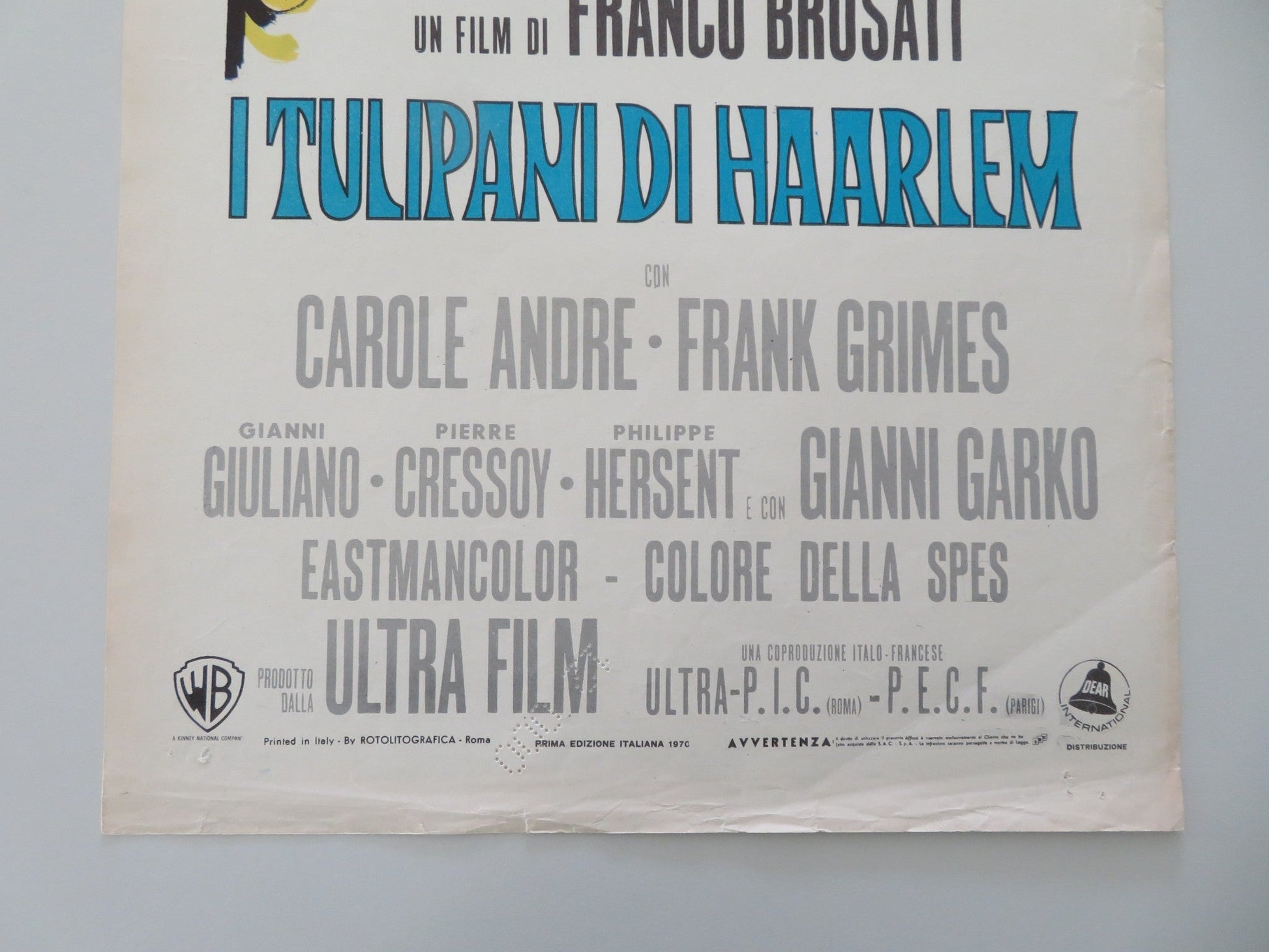TULIPS OF HAARLEM ITALIAN LOCANDINA POSTER CAROLE ANDRE FRANK GRIMES 1970 Movie posters