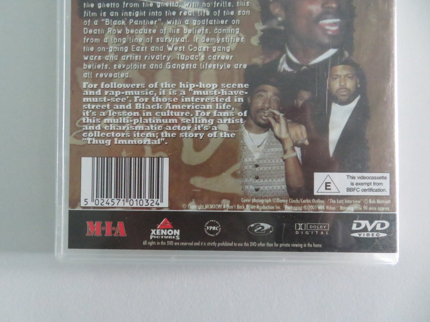 TUPAC SHAKUR: THUG IMMORTAL (DVD) TUPAC SHAKUR SUGE KNIGHT 1997 REGION 2 Movie posters