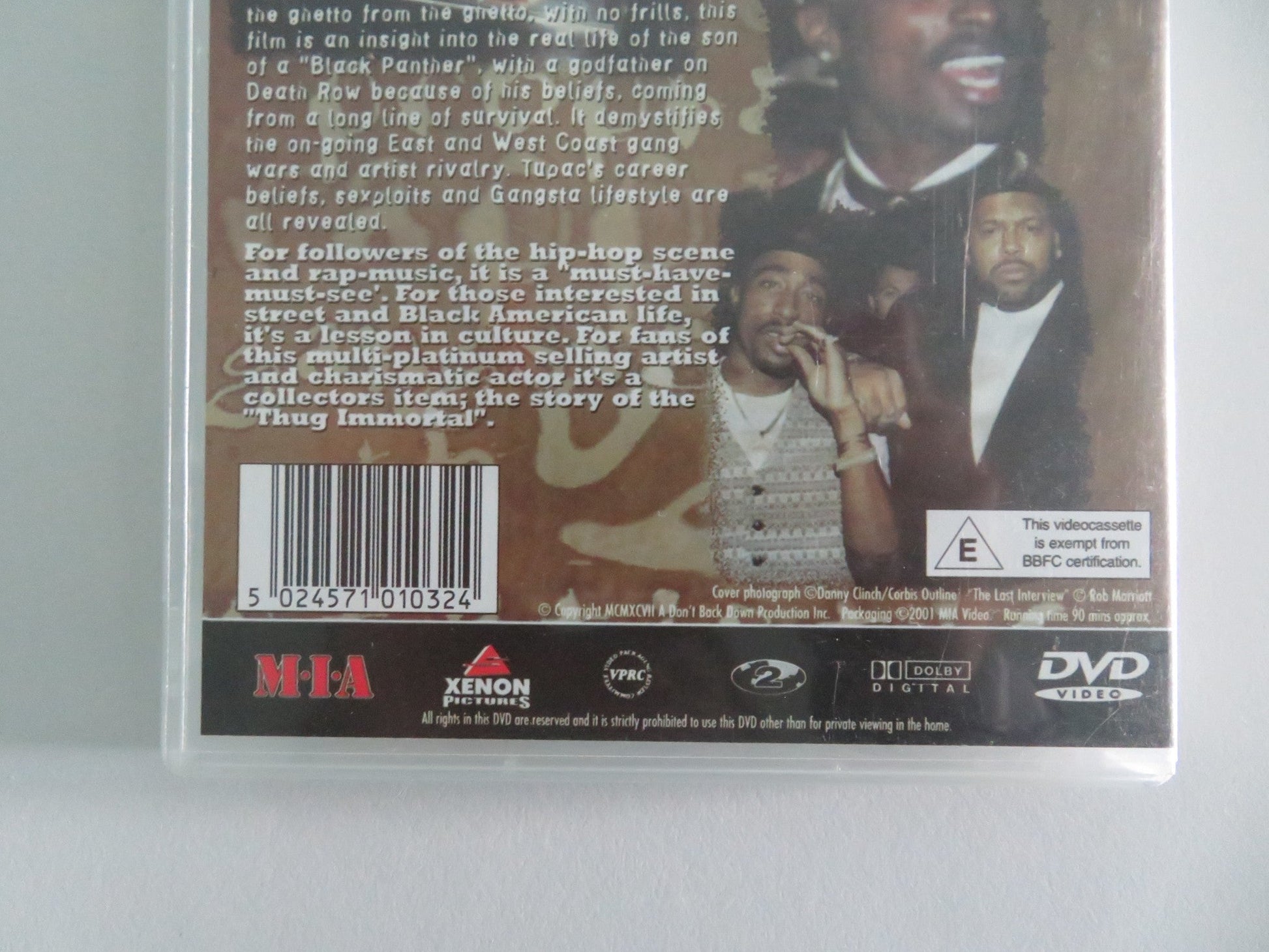 TUPAC SHAKUR: THUG IMMORTAL (DVD) TUPAC SHAKUR SUGE KNIGHT 1997 REGION 2 Movie posters