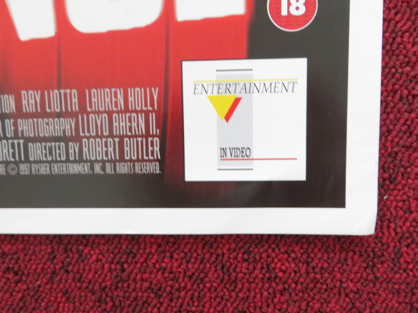 TURBULENCE VHS POSTER ROLLED RAY LIOTTA LAUREN HOLLY 1997 Rendezvous Cinema Movie posters