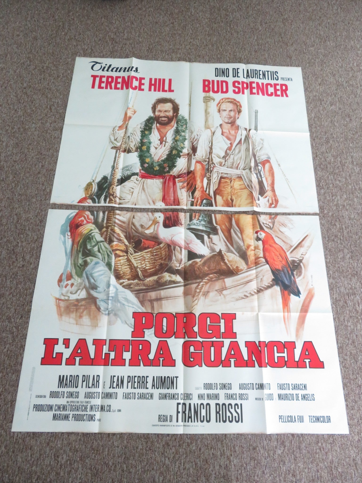 TURN THE OTHER CHEEK ITALIAN 4 FOGLIO POSTER BUD SPENCER TERENCE HILL 1974 Movie posters