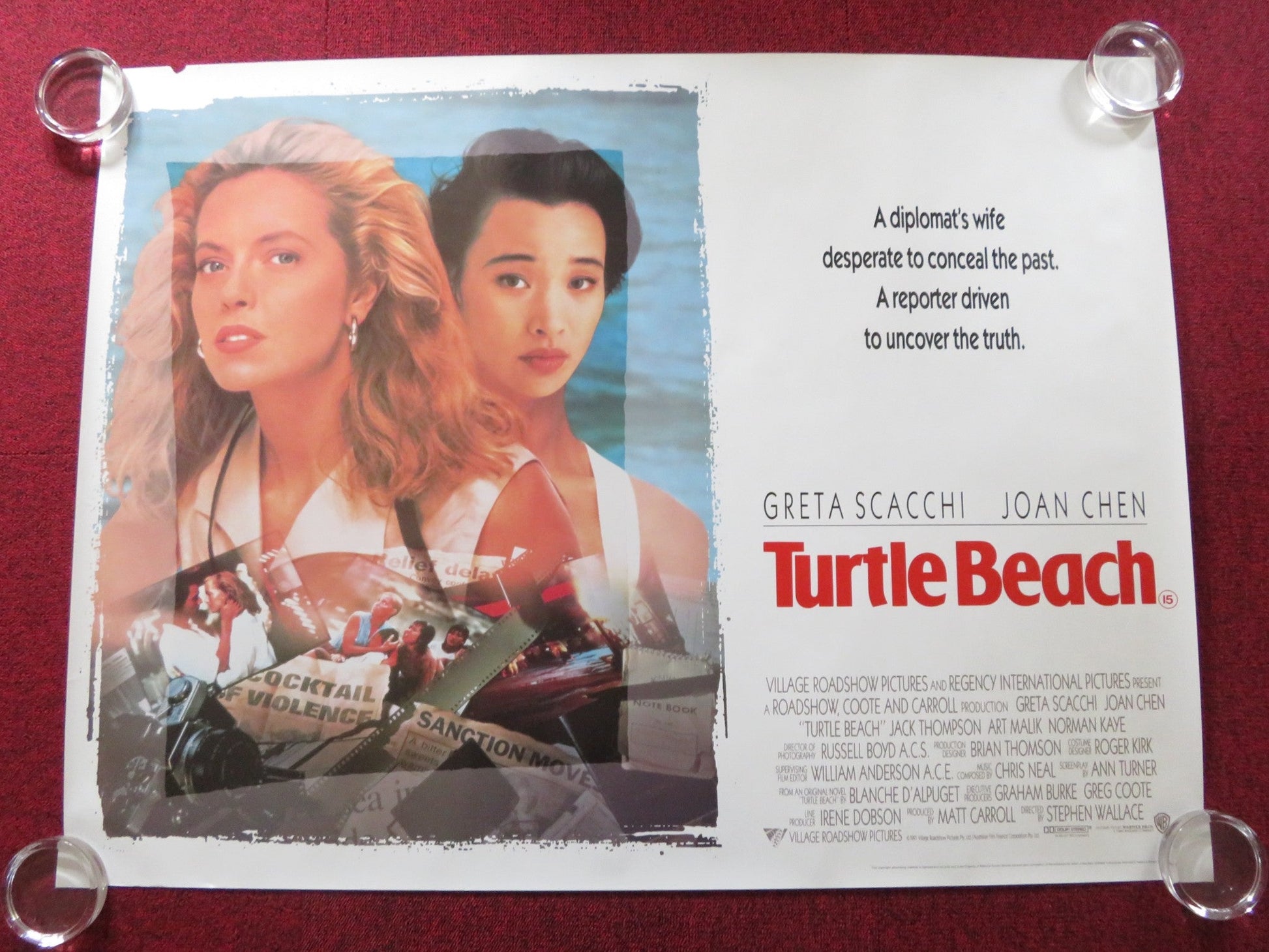 TURTLE BEACH UK QUAD ROLLED POSTER GRETA SCACCHI JOAN CHEN 1992 Rendezvous Cinema Movie posters