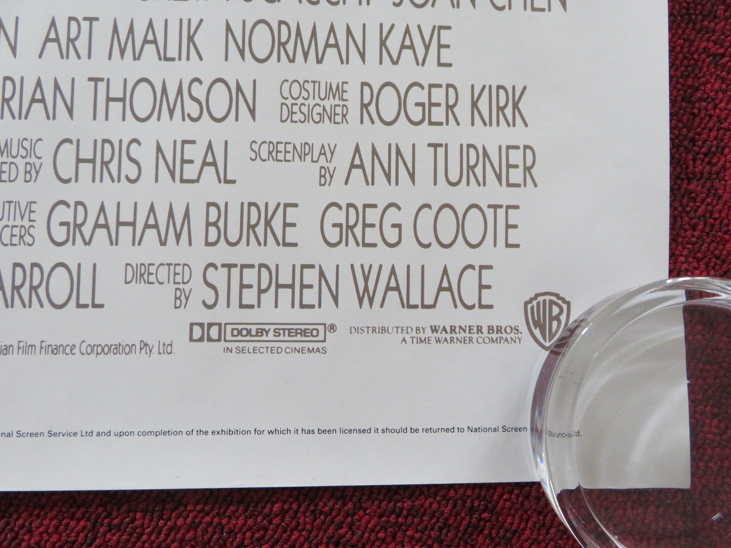 TURTLE BEACH UK QUAD ROLLED POSTER GRETA SCACCHI JOAN CHEN 1992 Rendezvous Cinema Movie posters