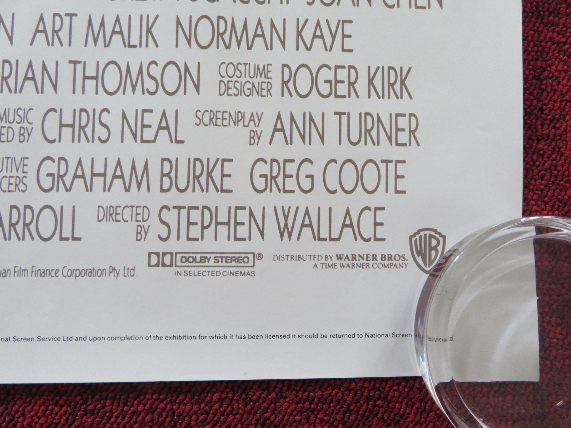 TURTLE BEACH UK QUAD ROLLED POSTER GRETA SCACCHI JOAN CHEN 1992 Rendezvous Cinema Movie posters