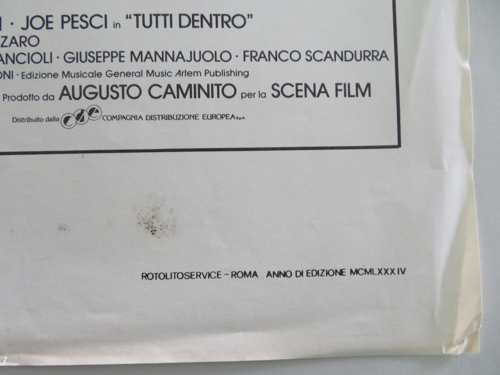 Tutti Dentro Italian Locandina Poster Alberto Sordi Joe Pesci 1984 Movie posters
