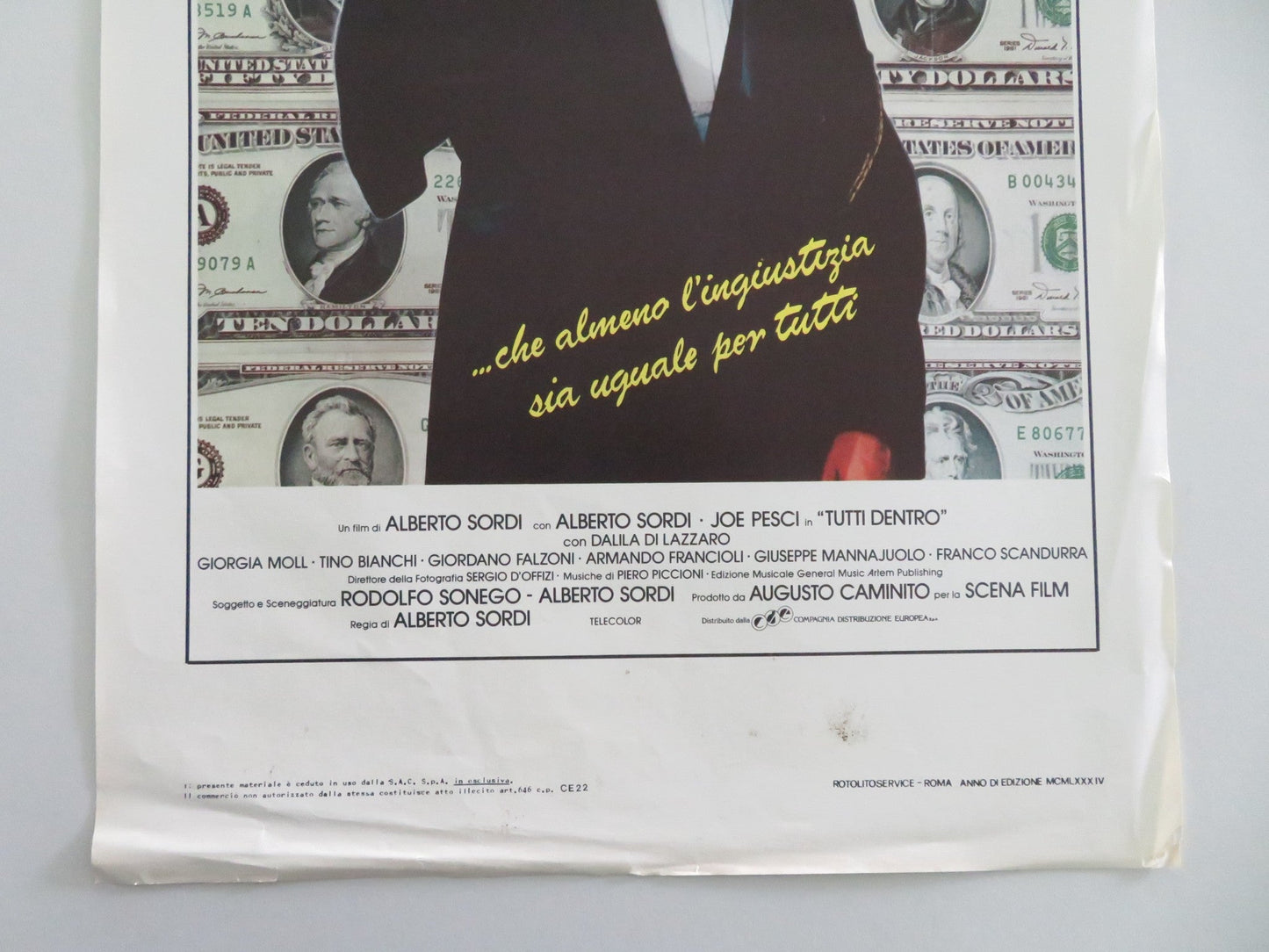 Tutti Dentro Italian Locandina Poster Alberto Sordi Joe Pesci 1984 Movie posters