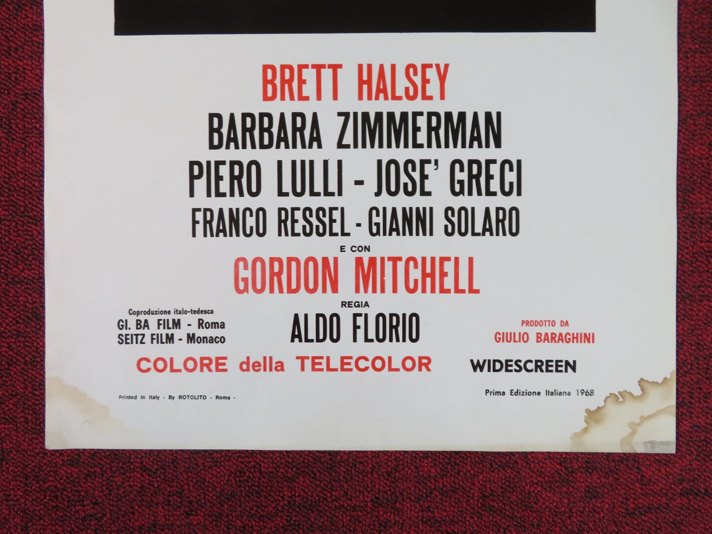 TUTTO SUL ROSSO ITALIAN LOCANDINA POSTER BRETT HALSEY BARBARA ZIMMERMAN 1968 Rendezvous Cinema Movie posters