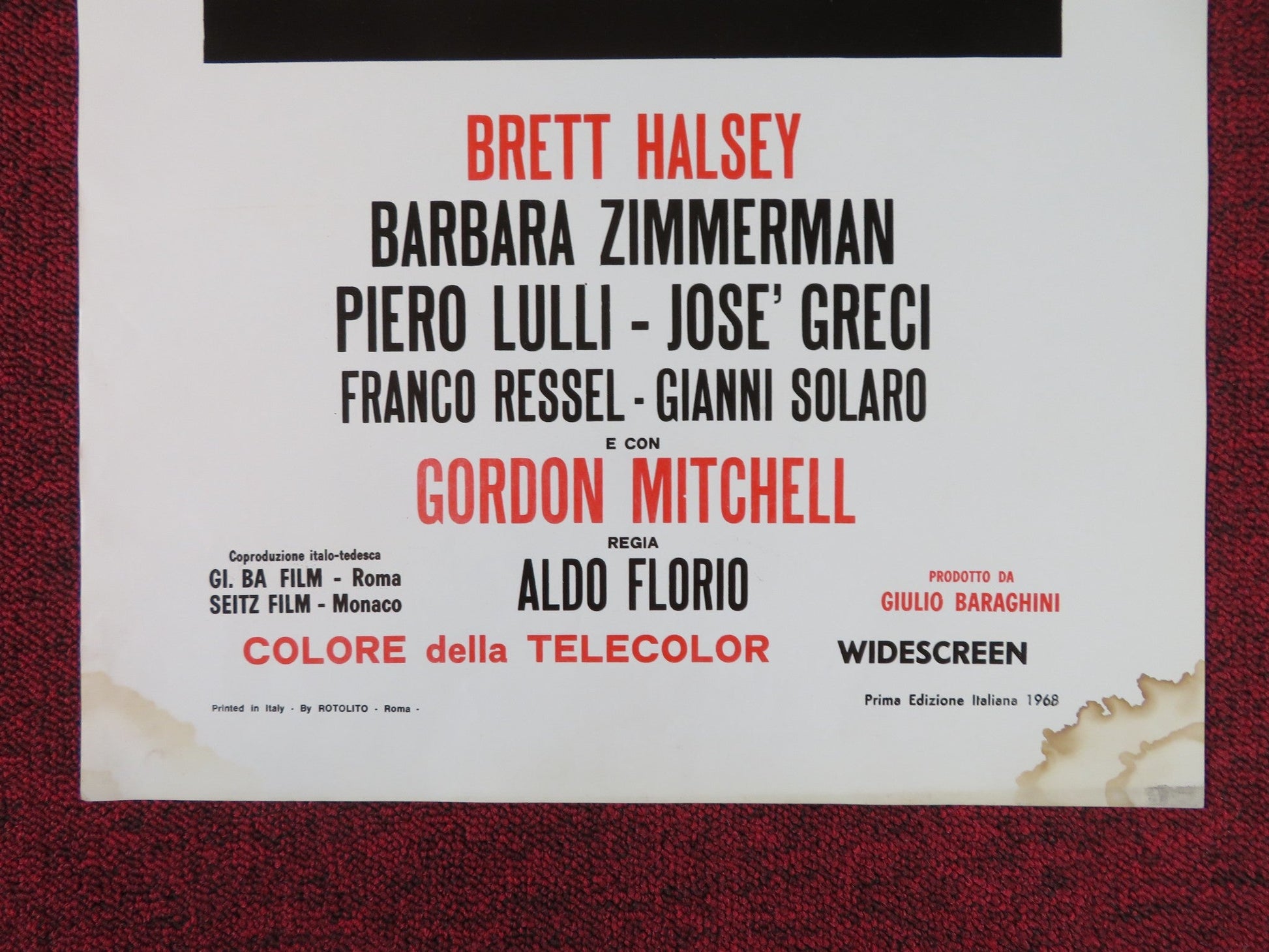 TUTTO SUL ROSSO ITALIAN LOCANDINA POSTER BRETT HALSEY BARBARA ZIMMERMAN 1968 Rendezvous Cinema Movie posters