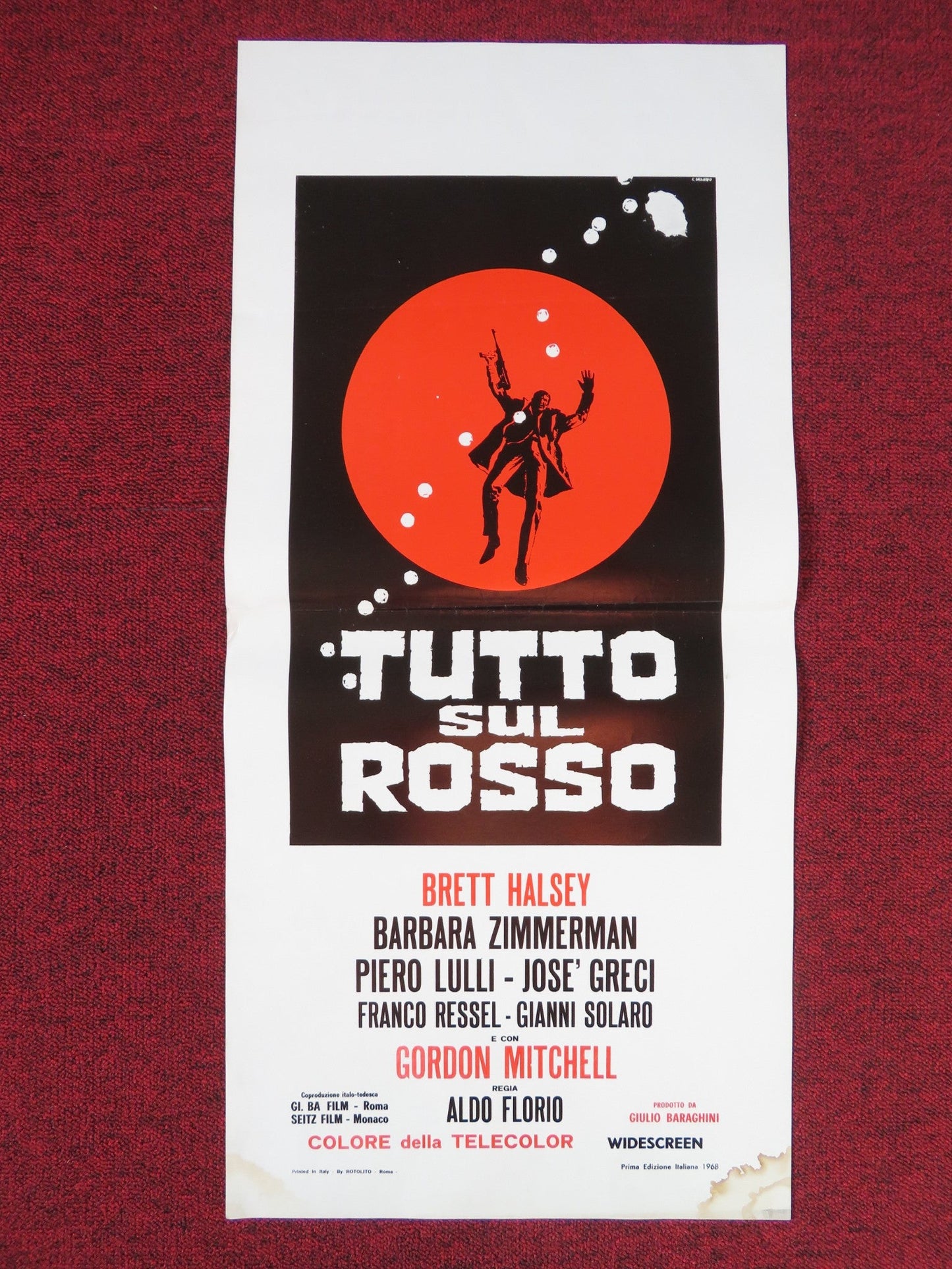 TUTTO SUL ROSSO ITALIAN LOCANDINA POSTER BRETT HALSEY BARBARA ZIMMERMAN 1968 Rendezvous Cinema Movie posters
