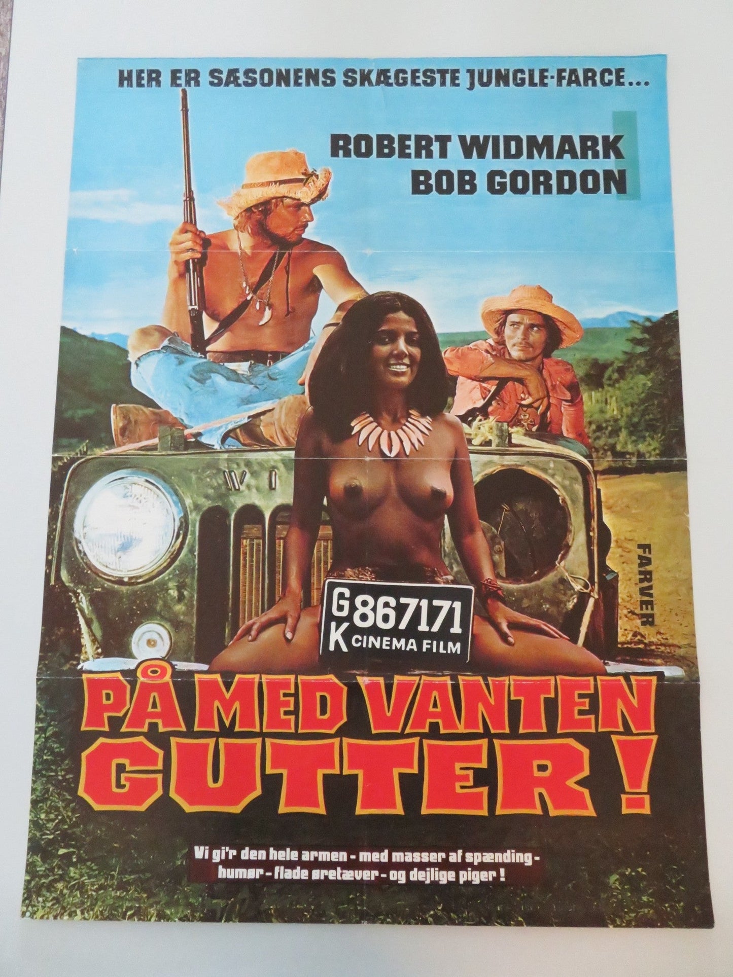 TWO SANE NUTS DANISH POSTER ROLLED ROBERT WIDMARK BOB GORDON 1975 Movie posters