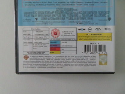 TWO WEEKS NOTICE (DVD) HUGH GRANT SANDRA BULLOCK 2002 REGION 2 Movie posters