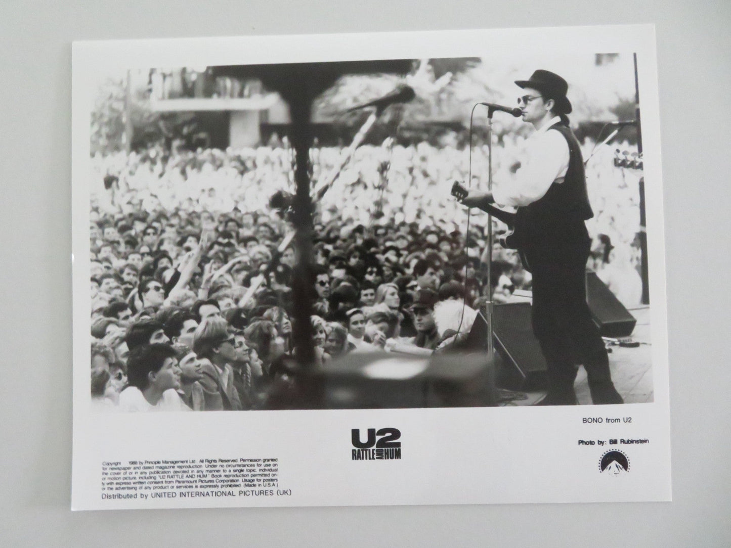U2: RATTLE AND HUM - A MOVIE STILL PHOTO LOT OF 8 BONO THE EDGE A. CLAYTON 1988 Movie posters