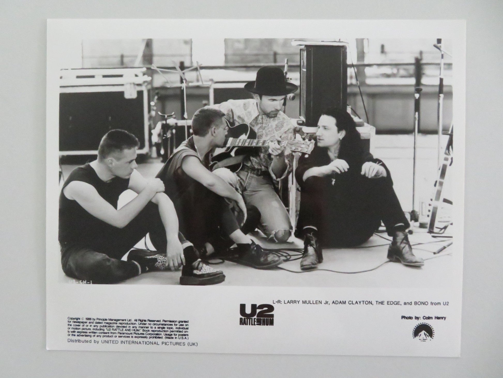 U2: RATTLE AND HUM - A MOVIE STILL PHOTO LOT OF 8 BONO THE EDGE A. CLAYTON 1988 Movie posters