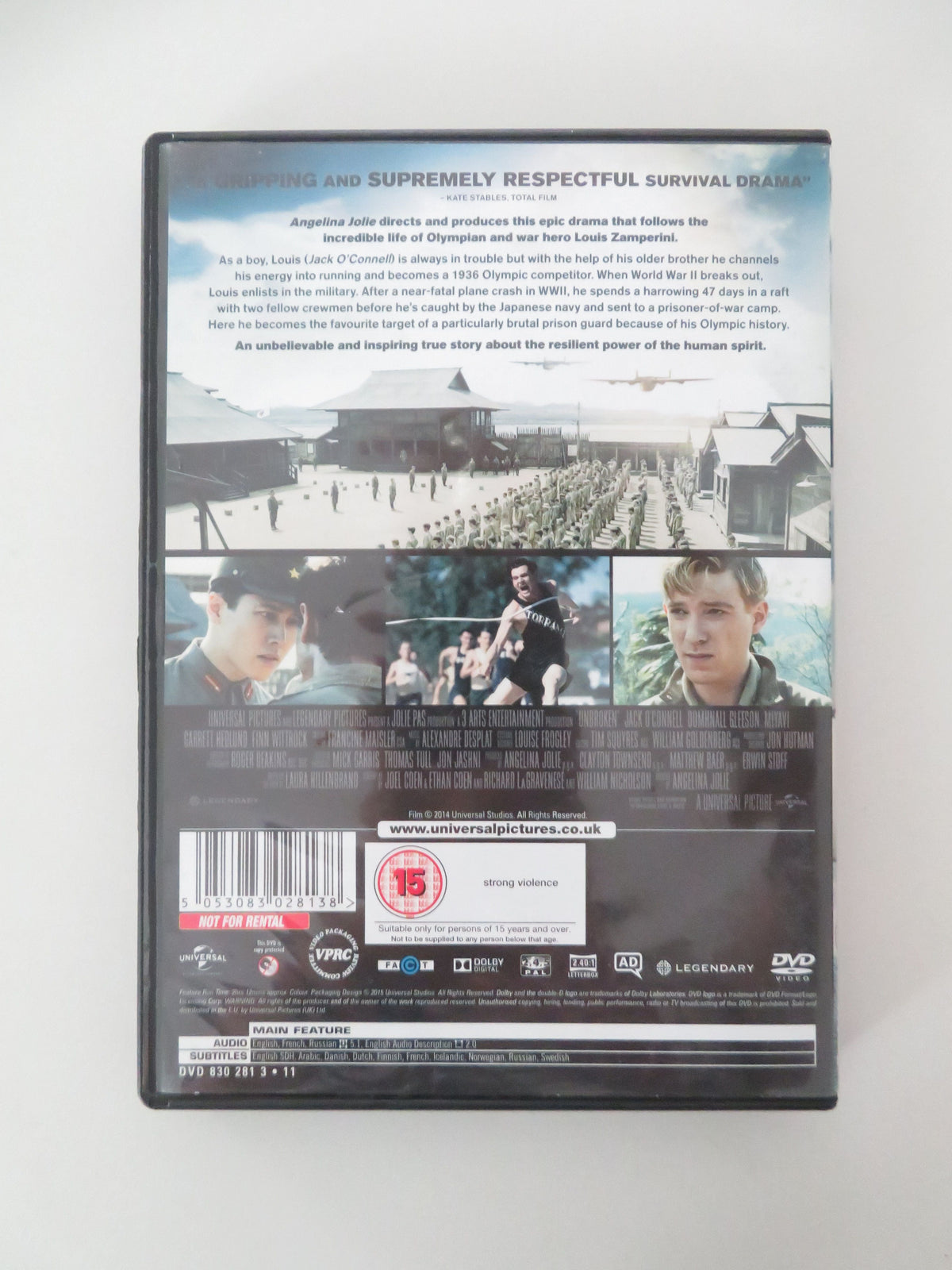 Unbroken (DVD) Jack O'Connell Miyavi Domhnall Gleeson 2014 Region 2, 4, 5 Movie posters