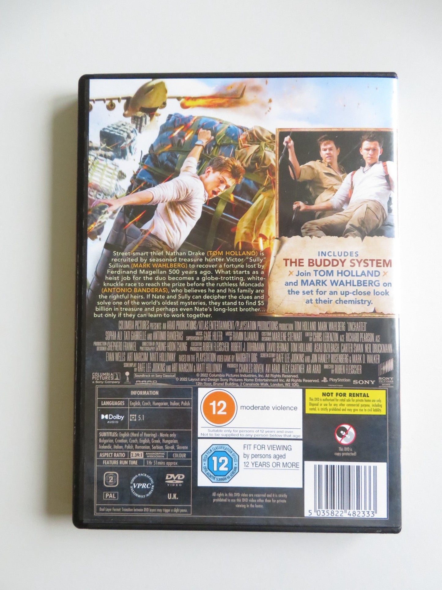 UNCHARTED (DVD) TOM HOLLAND MARK WAHLBERG 2022 REGION 2 Movie posters