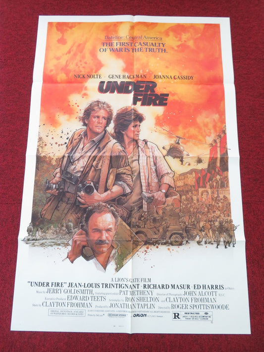 UNDER FIRE FOLDED US ONE SHEET POSTER NICK NOLTE GENE HACKMAN 1983 Movie posters
