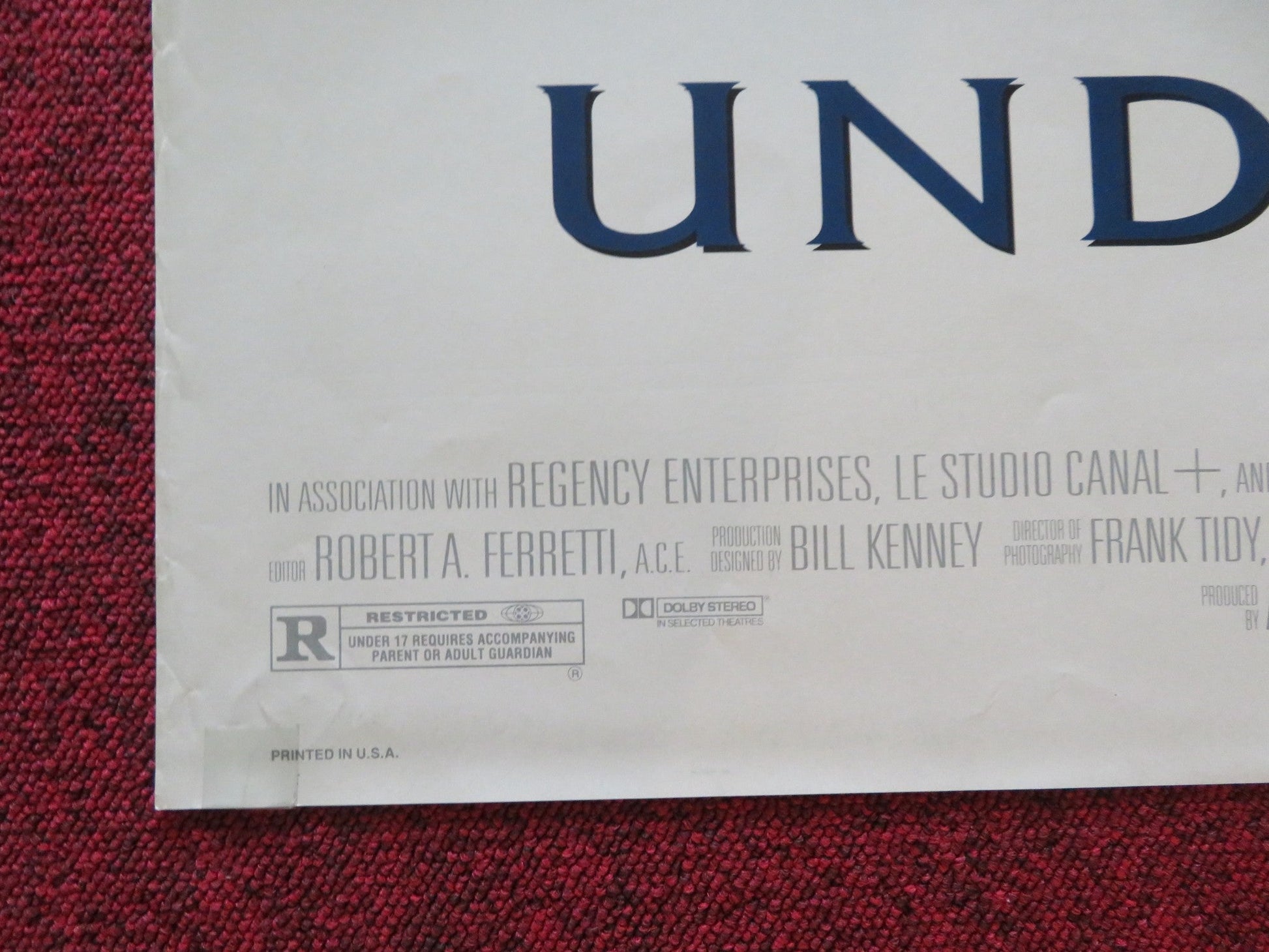 UNDER SIEGE FOLDED US ONE SHEET POSTER STEVEN SEAGAL TOMMY LEE JONES 1992 Rendezvous Cinema Movie posters