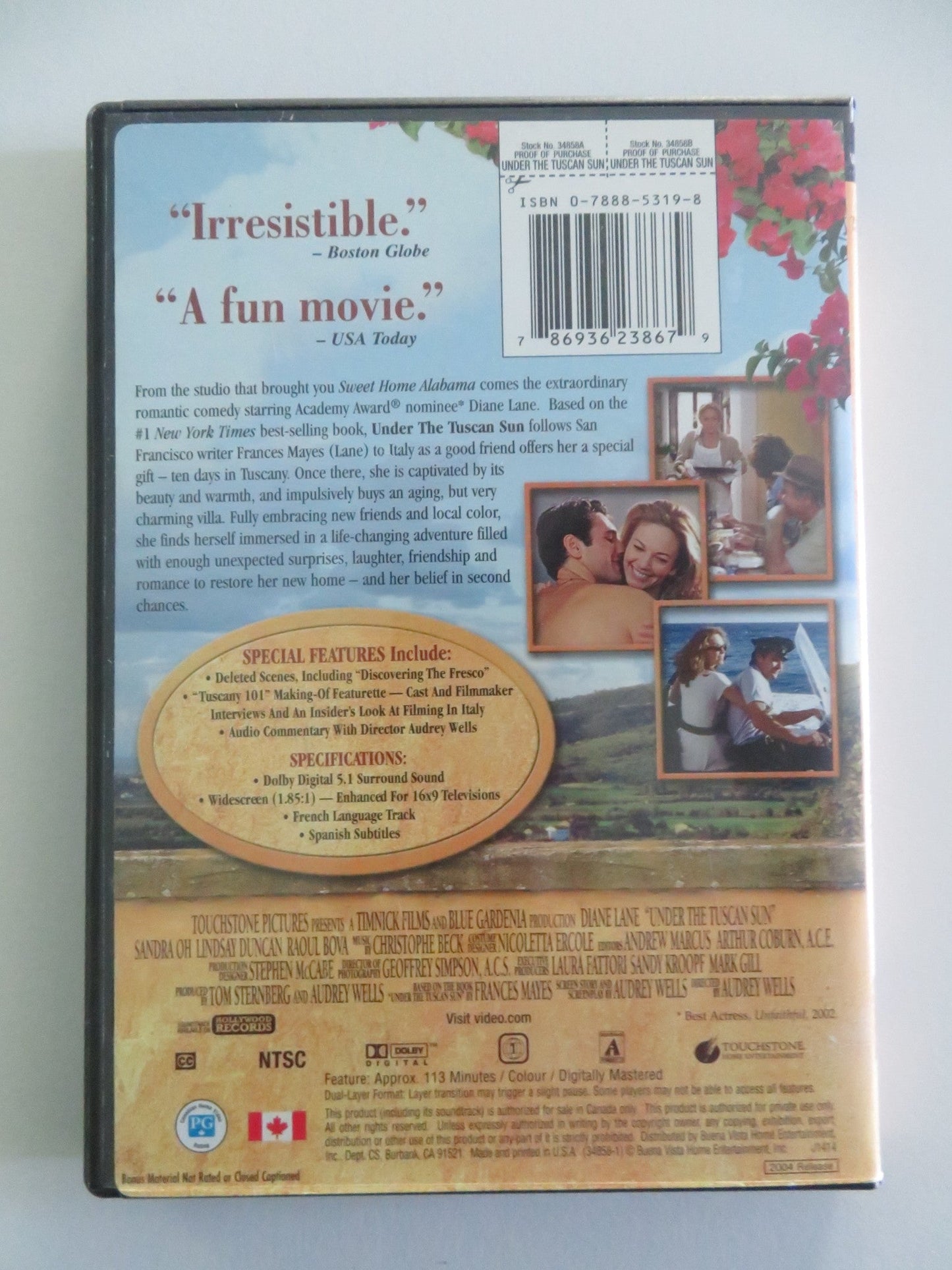 Under the Tuscan Sun (DVD) Diane Lane Sandra Oh 2003 Region 1 Movie posters