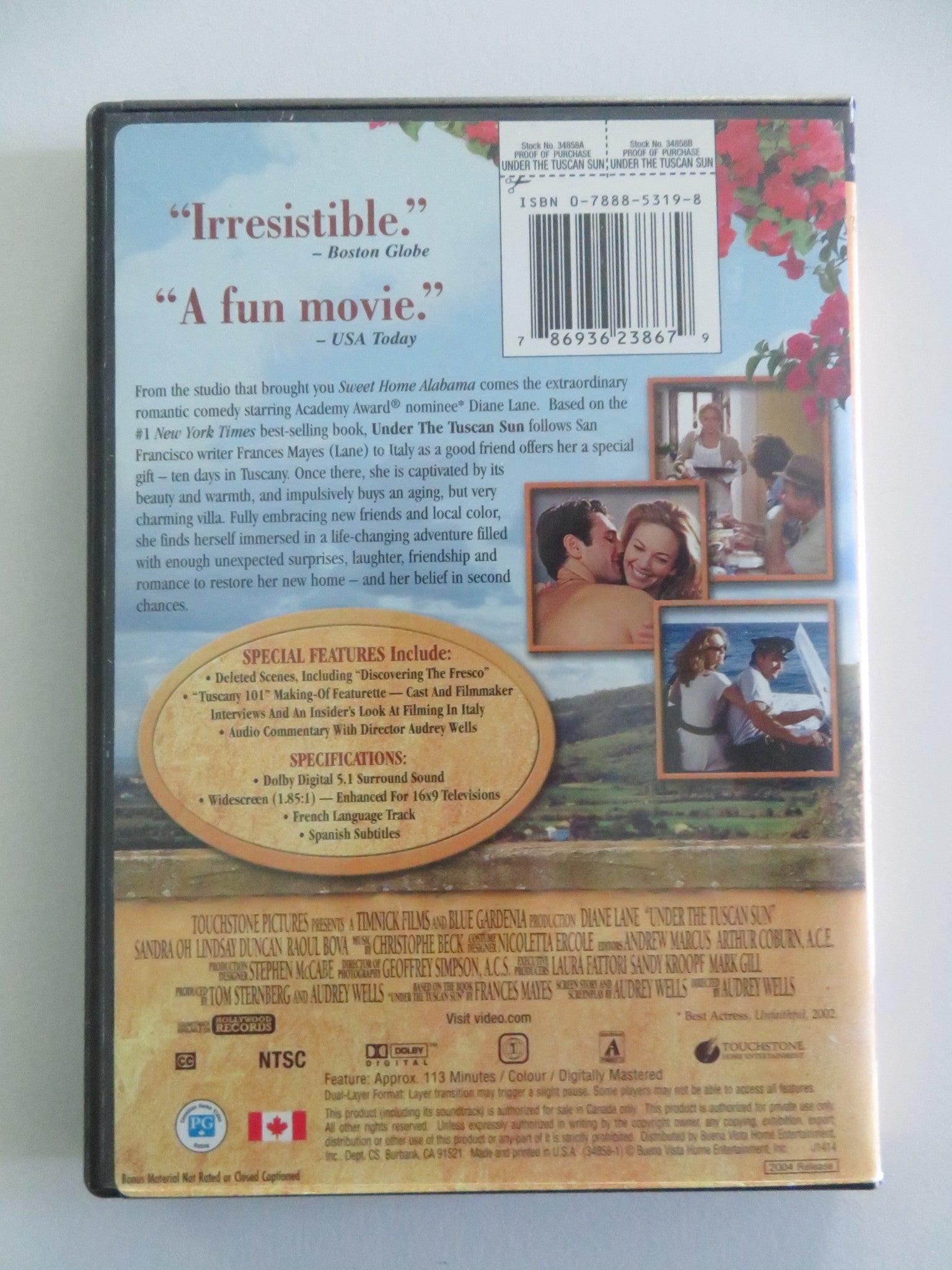 Under the Tuscan Sun (DVD) Diane Lane Sandra Oh 2003 Region 1 Movie posters