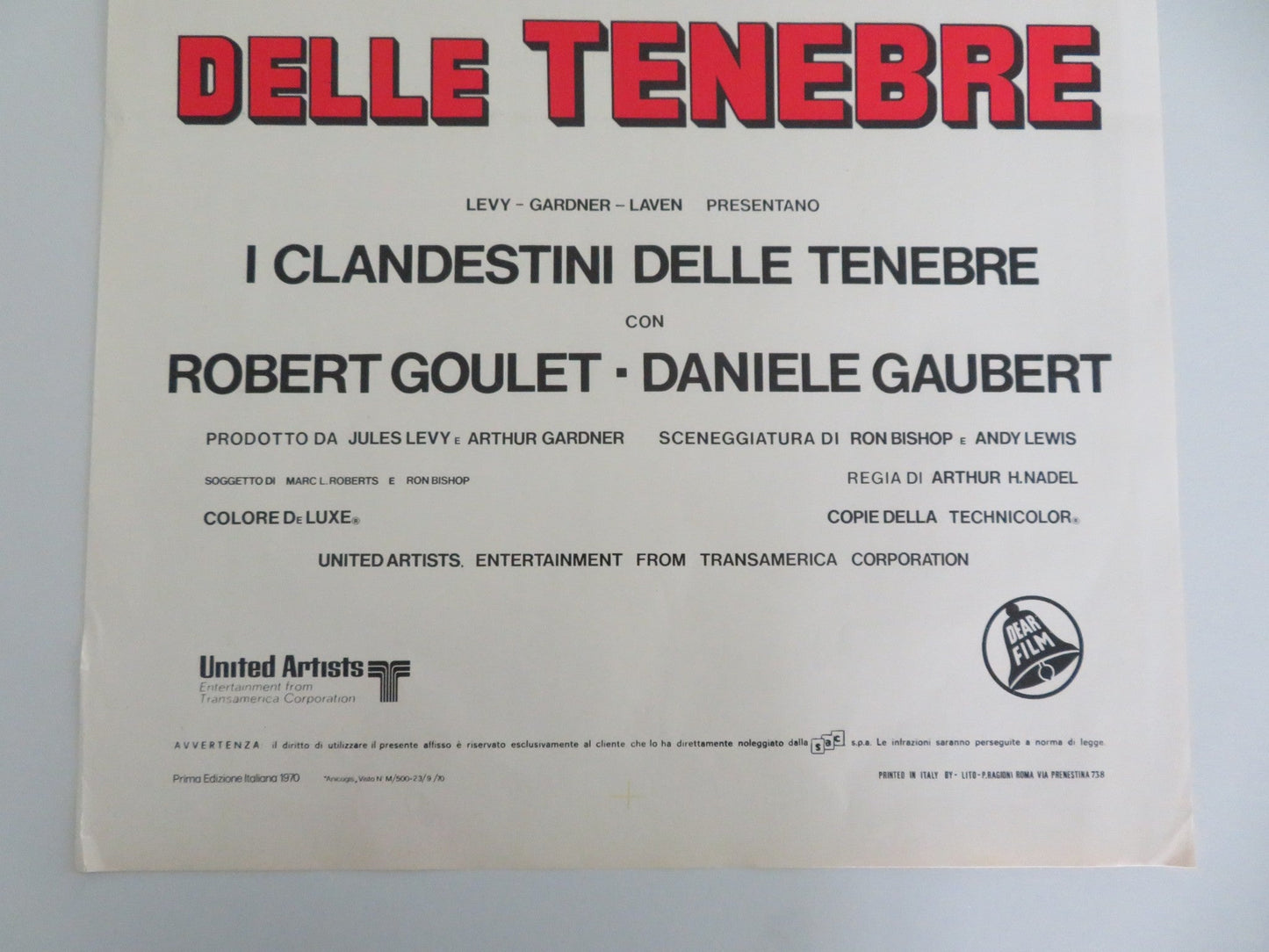 Underground Italian Locandina Poster Robert Goulet Danièle Gaubert 1970 Movie posters