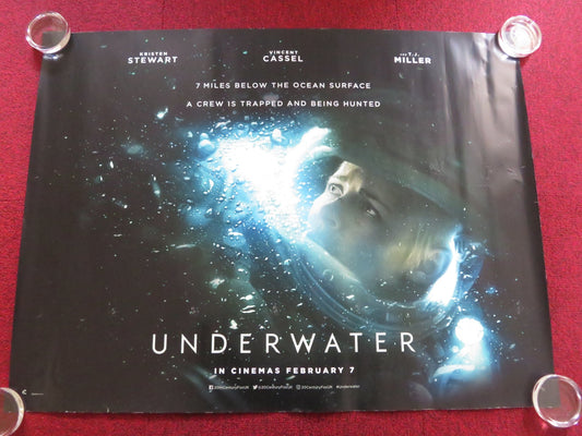 UNDERWATER UK QUAD ROLLED POSTER KRISTEN STEWART VINCENT CASSEL 2020 Rendezvous Cinema Movie posters