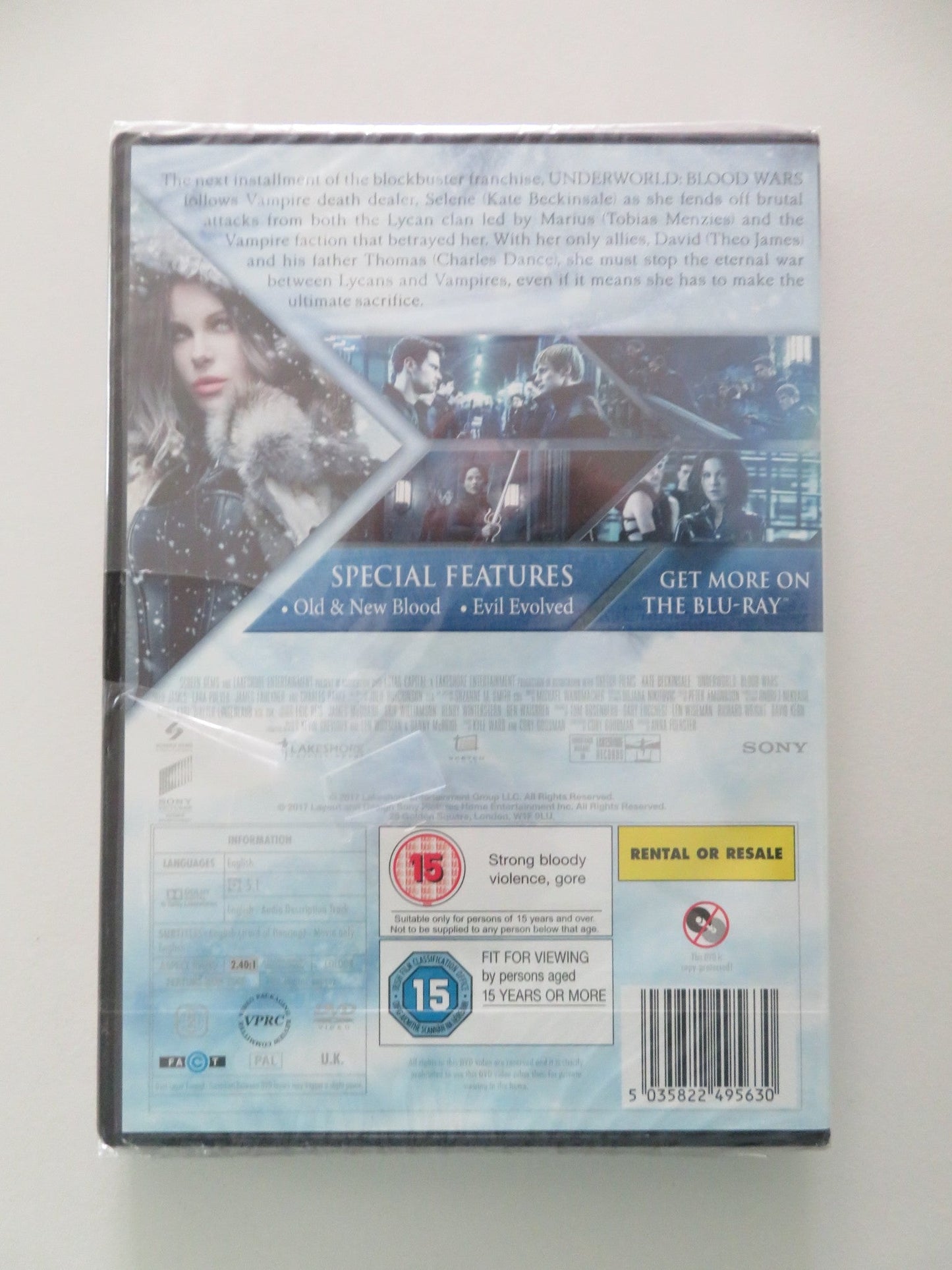 Underworld Blood Wars (DVD) Kate Beckinsale Theo James 2016 Region 2 Movie posters